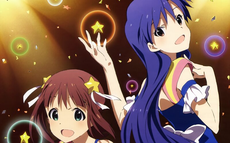 Two Anime Girls with Stars — Purple