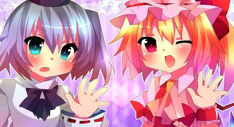 Two anime girls with surprised expressions