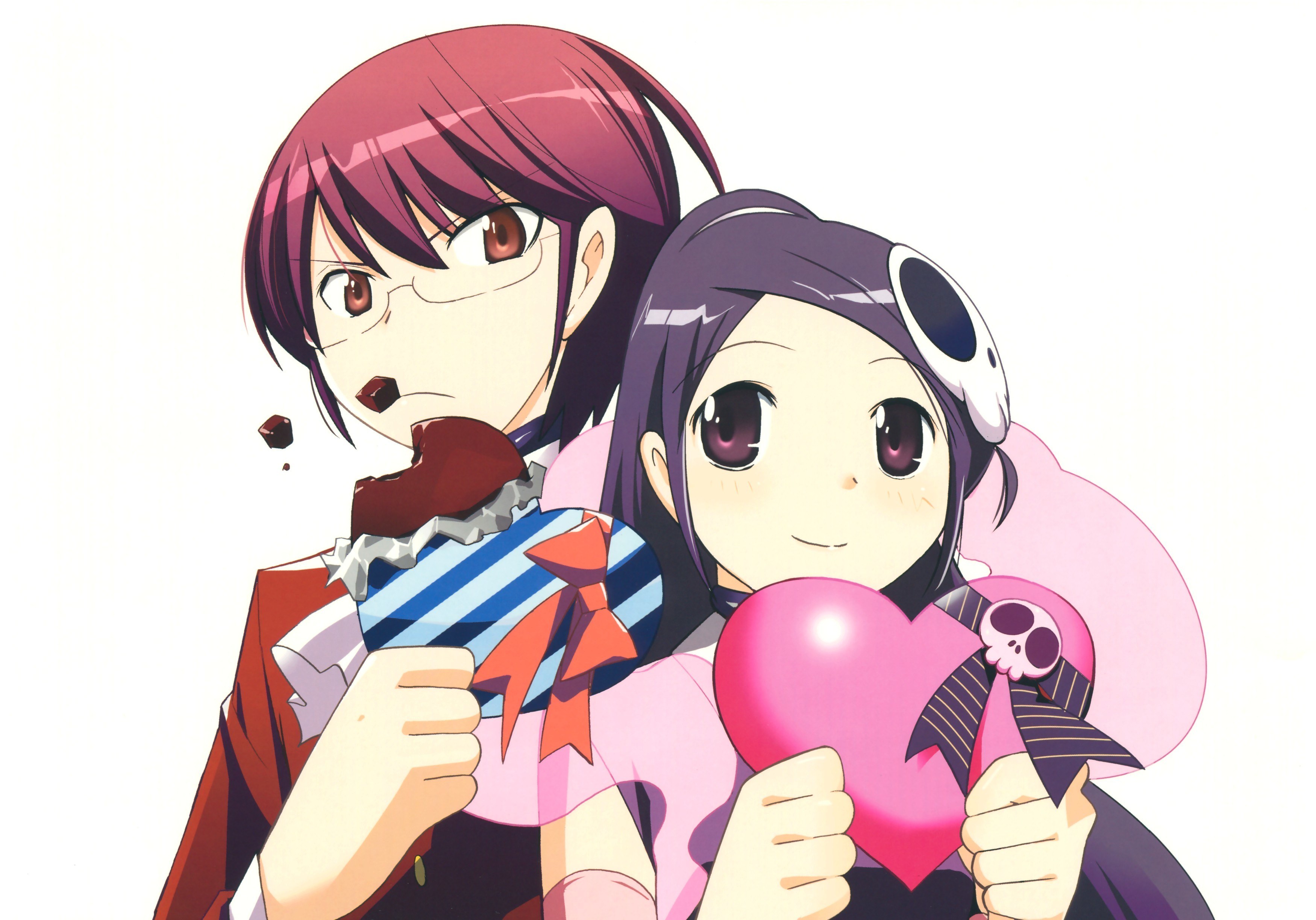 Two anime girls with sweets