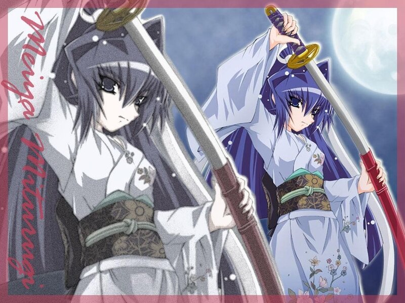 Two anime girls with swords