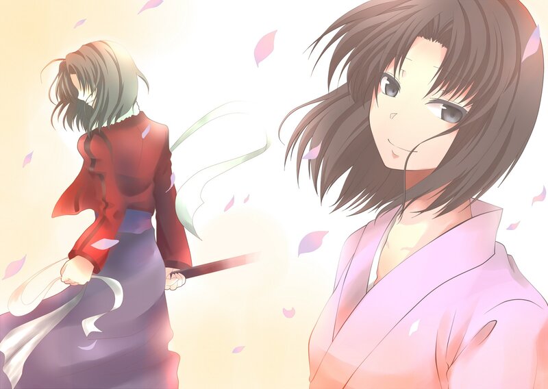 Two anime girls with swords