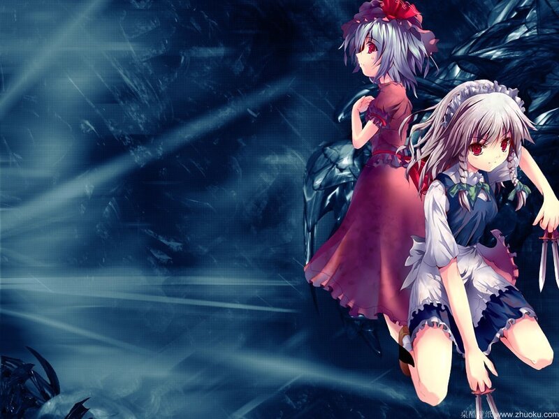 two anime girls with swords