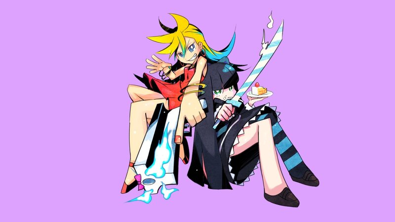 Two anime girls with swords