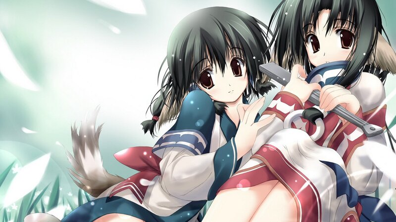 two anime girls with swords