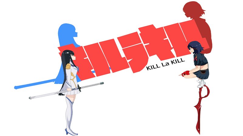 Two Anime Girls with Swords — Red, Dramatic, Silhouettes