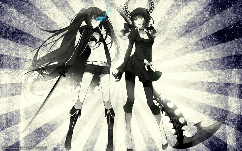 Two anime girls with weapons