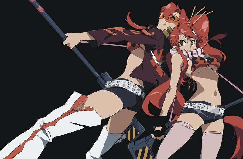 Two Anime Girls with Weapons — Black, Action
