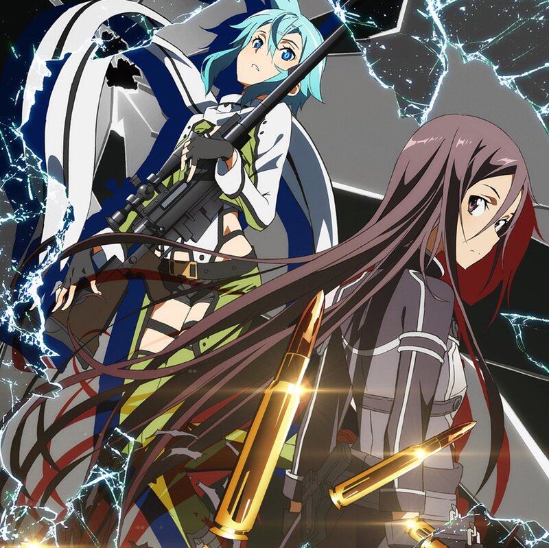 Two Anime Girls with Weapons — Blue, Dramatic, Sniper Rifle