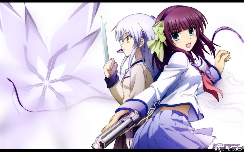 Two Anime Girls with Weapons — Purple, Dynamic