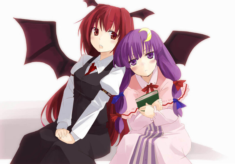 Two anime girls with wings