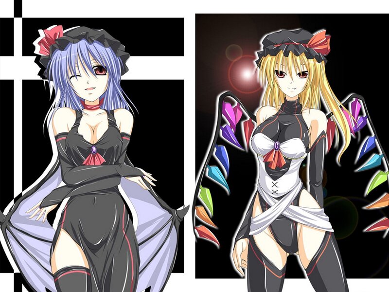Two anime girls with wings