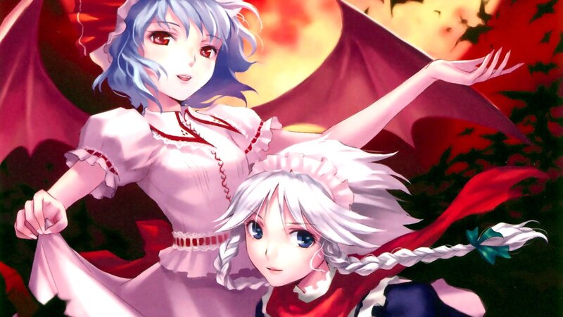 Two anime girls with wings