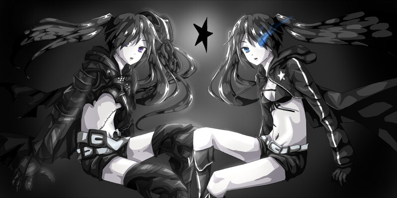 Two Anime Girls with Wings — Black