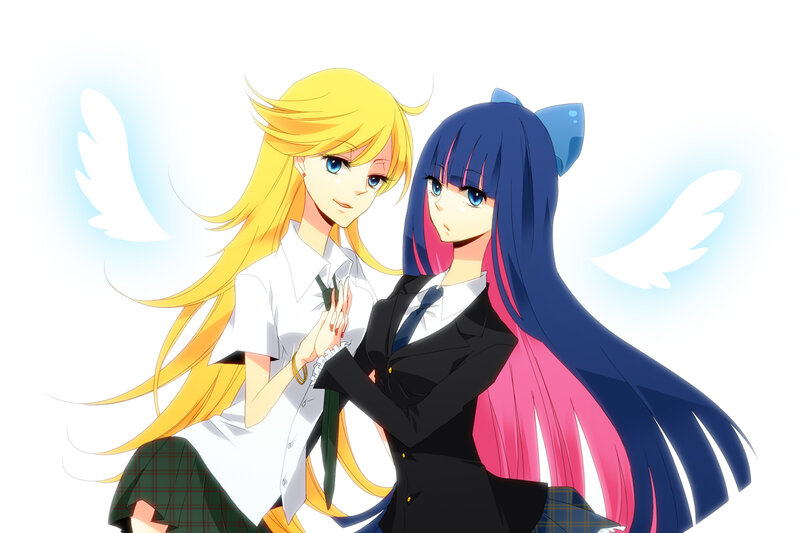 Two Anime Girls with Wings — Blue, Peaceful