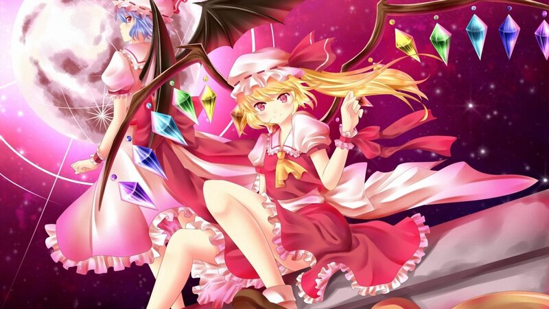 Two Anime Girls with Wings — Pink, Dramatic, Night