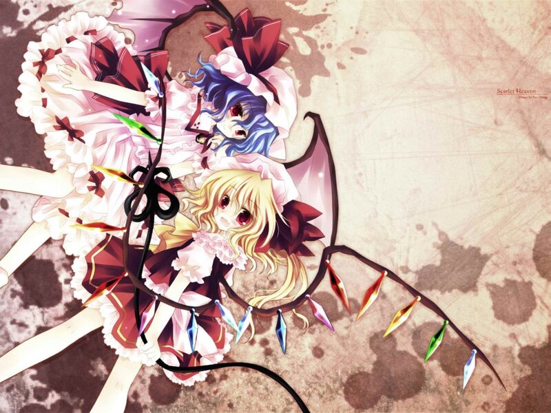 Two Anime Girls with Wings — Pink, Dramatic, Ribbons
