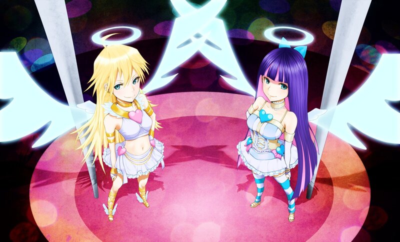 Two Anime Girls with Wings — Pink