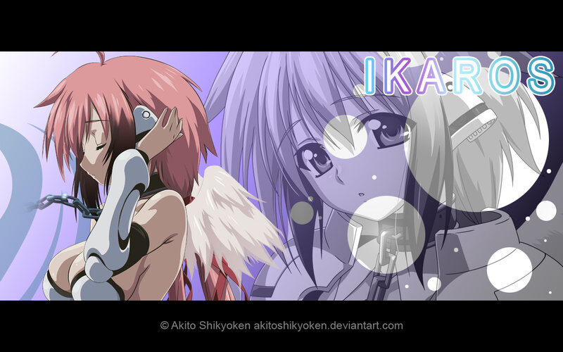Two Anime Girls with Wings — Purple, Dramatic, Headphones