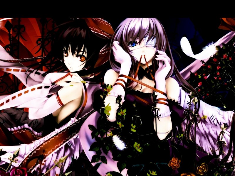 Two Anime Girls with Wings — Purple, Dramatic