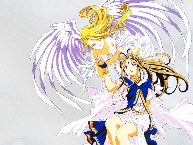 Two Anime Girls with Wings — White, Dramatic, Angel