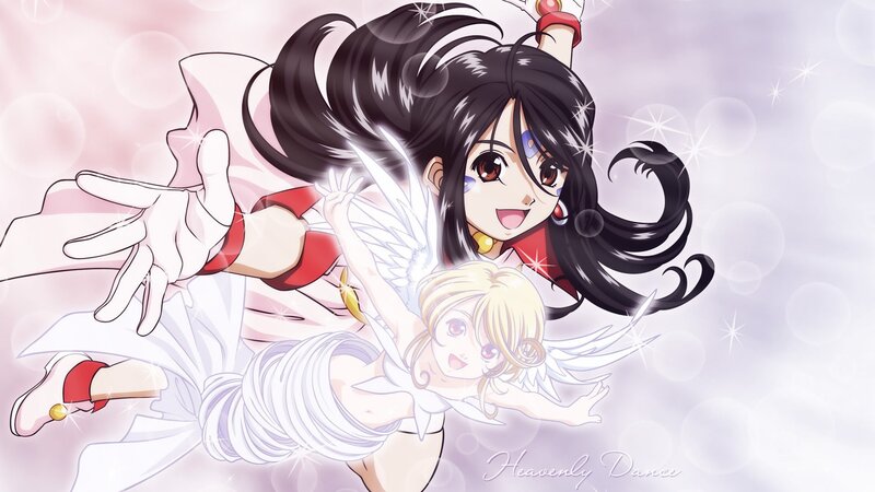 Two Anime Girls with Wings — White, Joyful, Magical