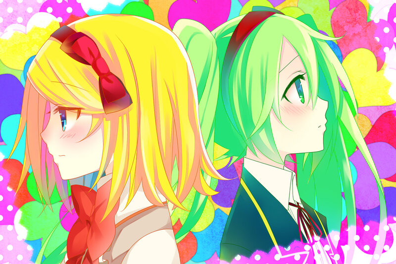 Two Anime Girls — Yellow, Bright
