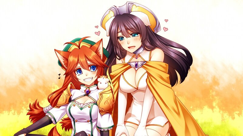 Two Anime Girls — Yellow, Cheerful, Sunset