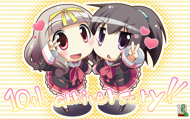 Two Anime Girls — Yellow, Cheerful