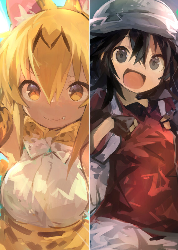 Two Anime Girls — Yellow, Dramatic, Cat Ears