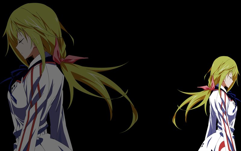 Two Anime Girls — Yellow, Dramatic, School Uniform