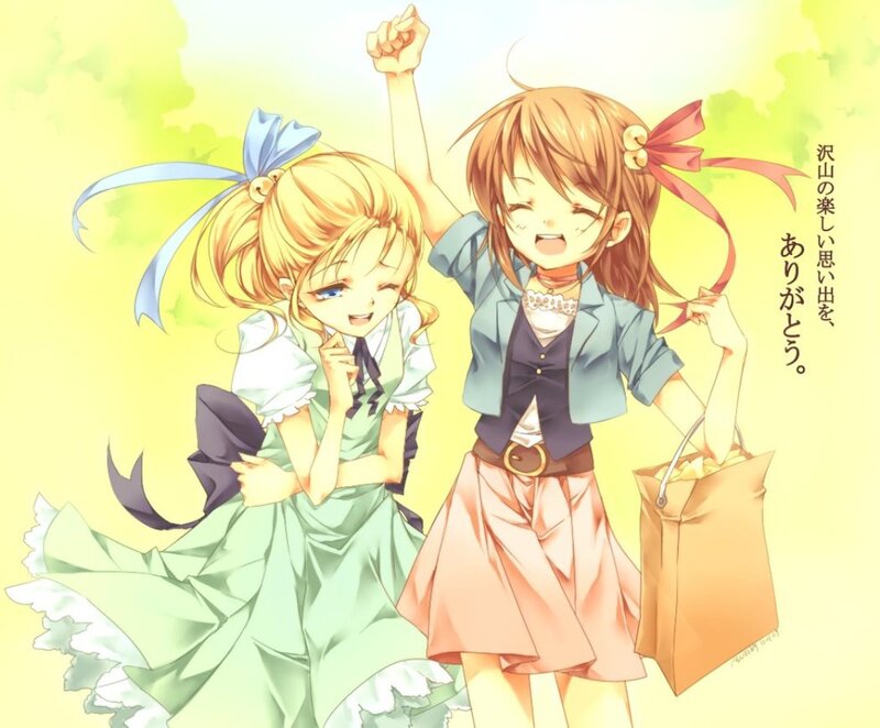 Two Anime Girls — Yellow, Happy