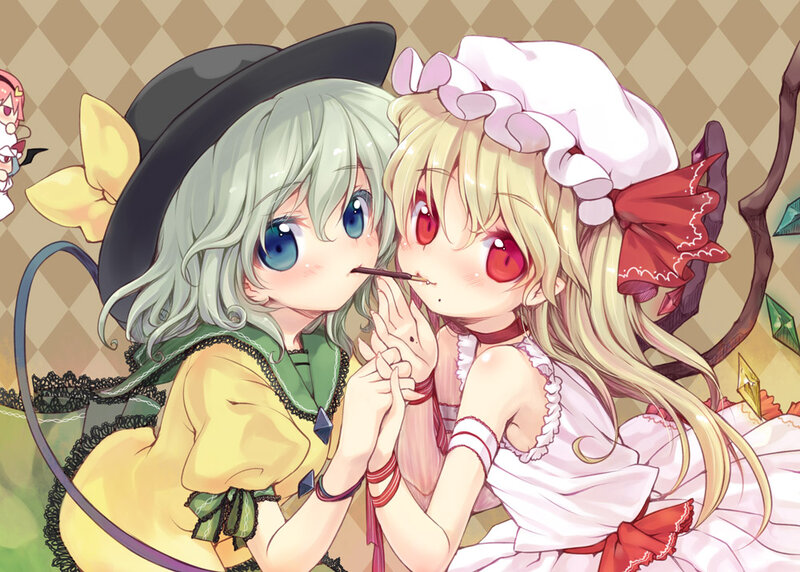 Two Anime Girls — Yellow, Playful, Hat