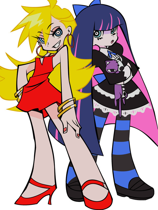 Two Anime Girls — Yellow, Playful, Red Dress