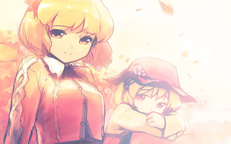 Two Anime Girls — Yellow, Warm