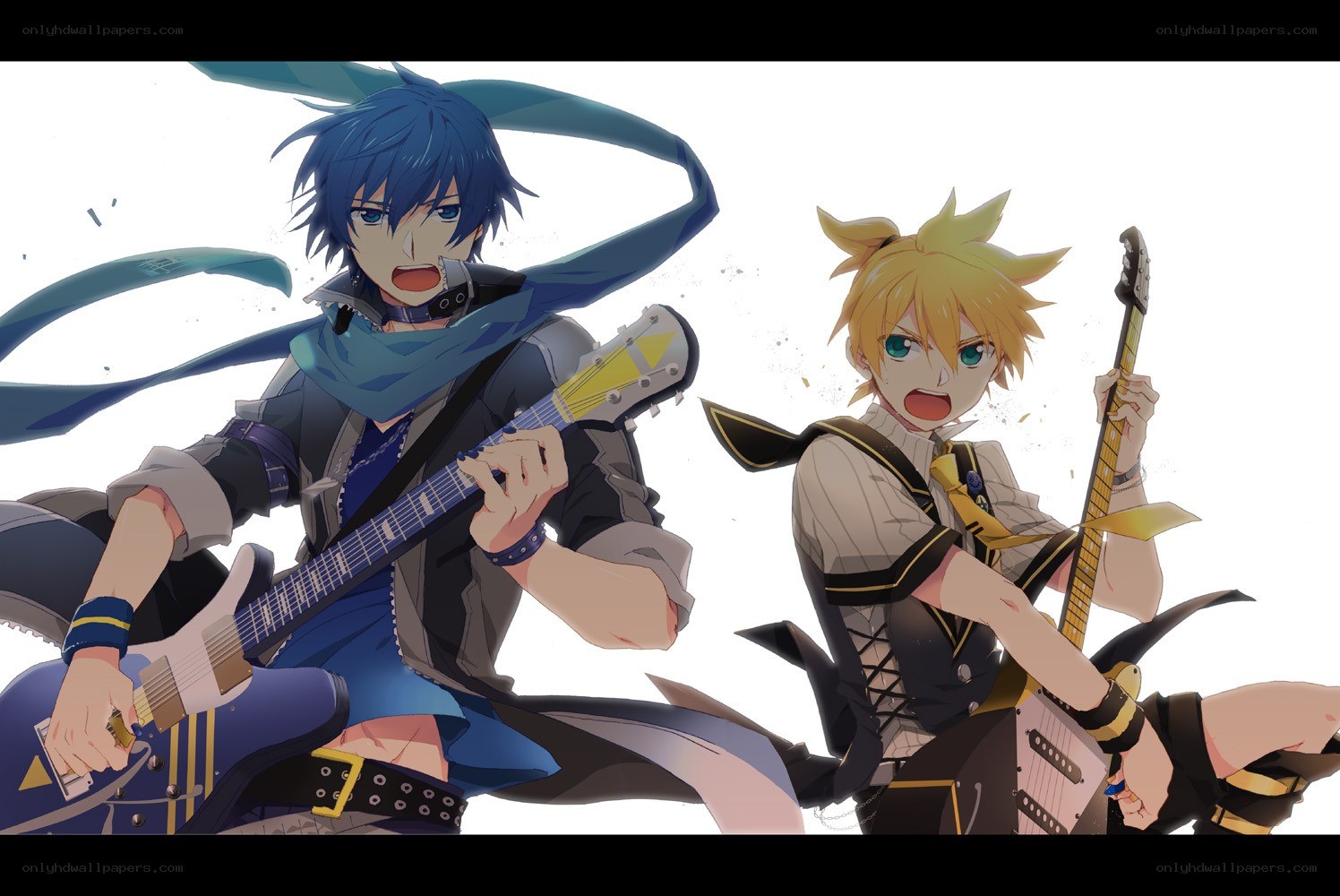 two anime guitarists in action