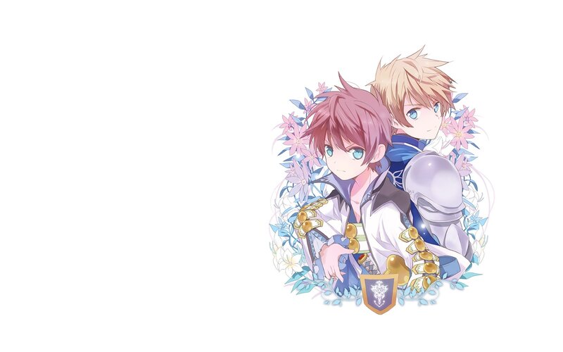 two anime knights with flowers