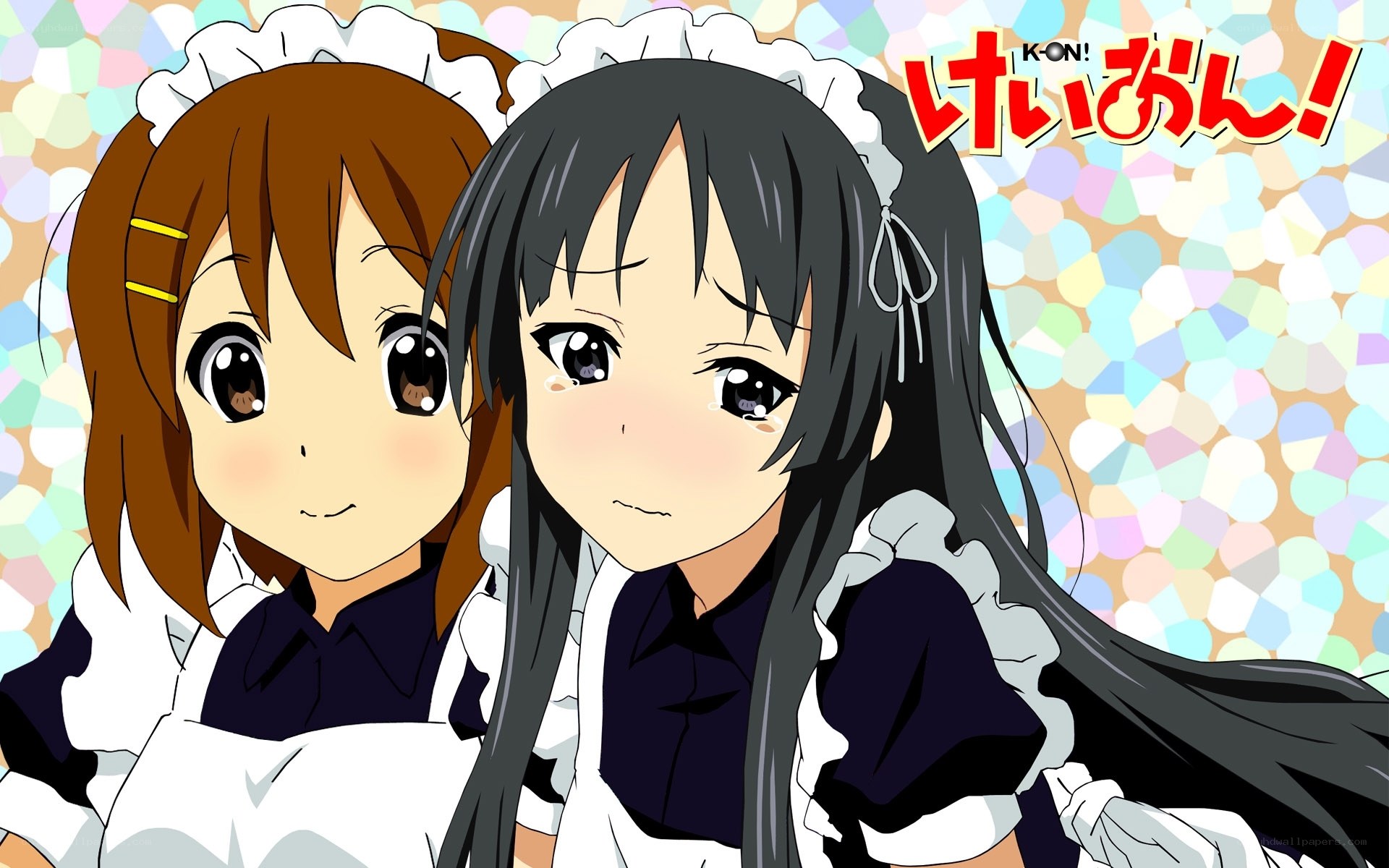 Two anime maids in uniform