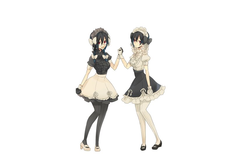 Two Anime Maids — White