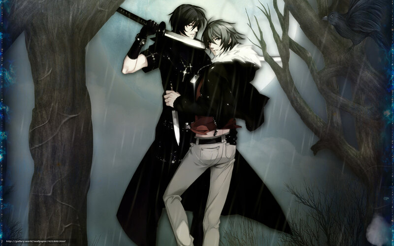 Two anime men in a storm