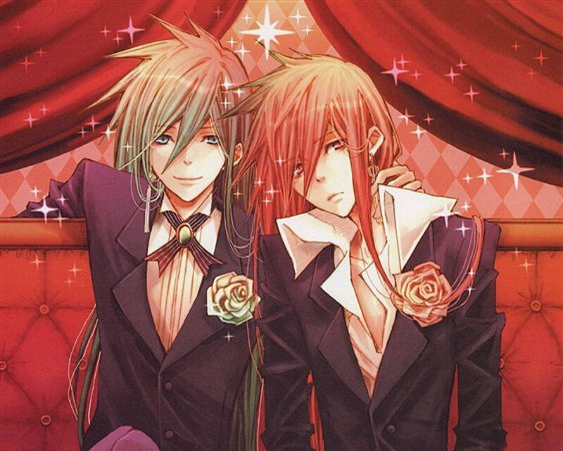 Two Anime Men in Suits — Red