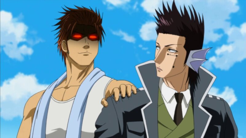 Two Anime Men Standing — Blue