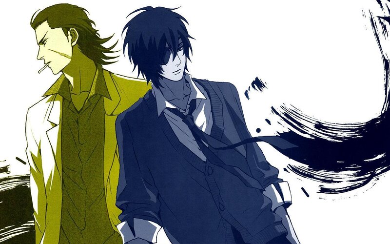 two anime men with cigarette