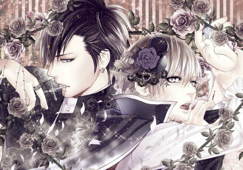Two Anime Men with Roses