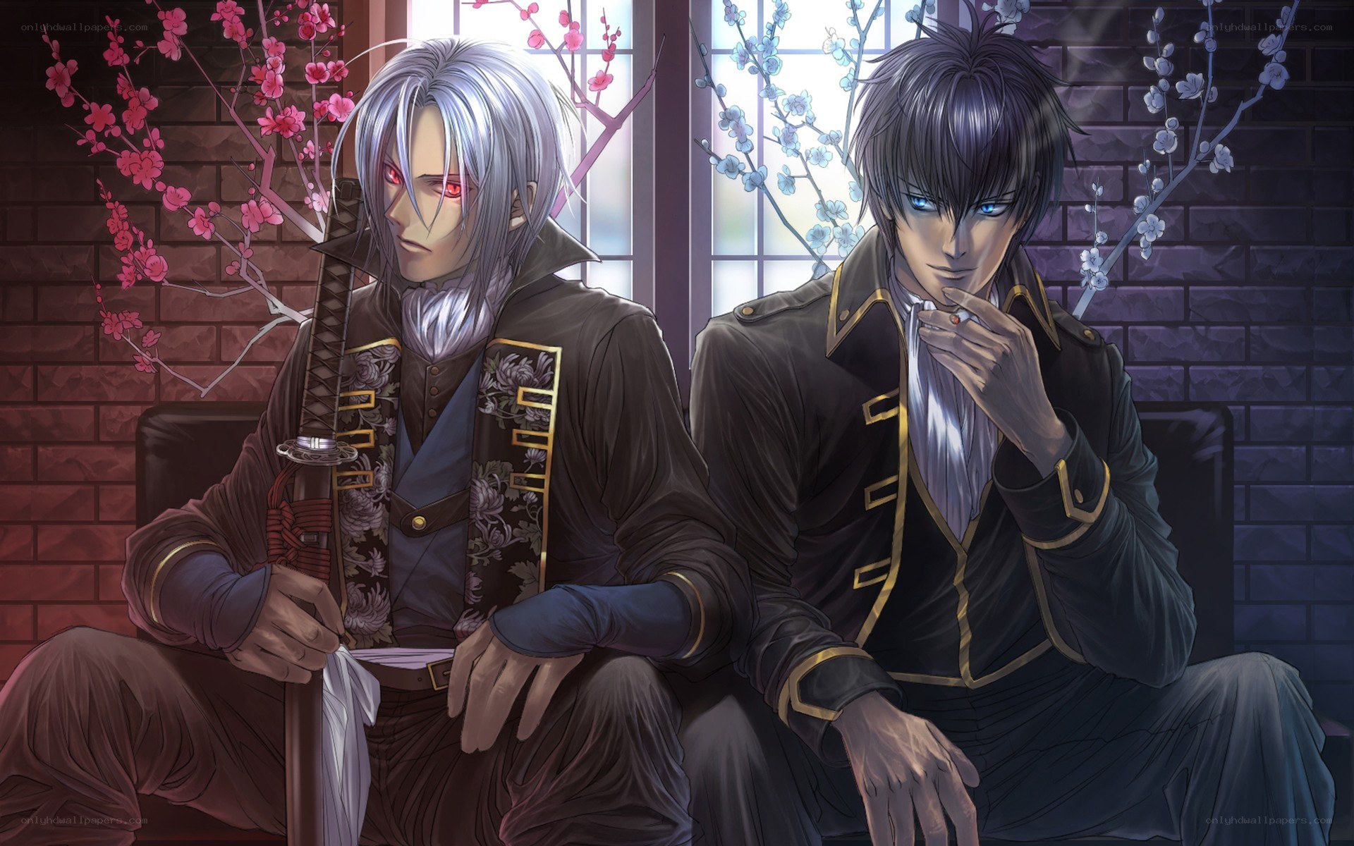Two anime men with swords