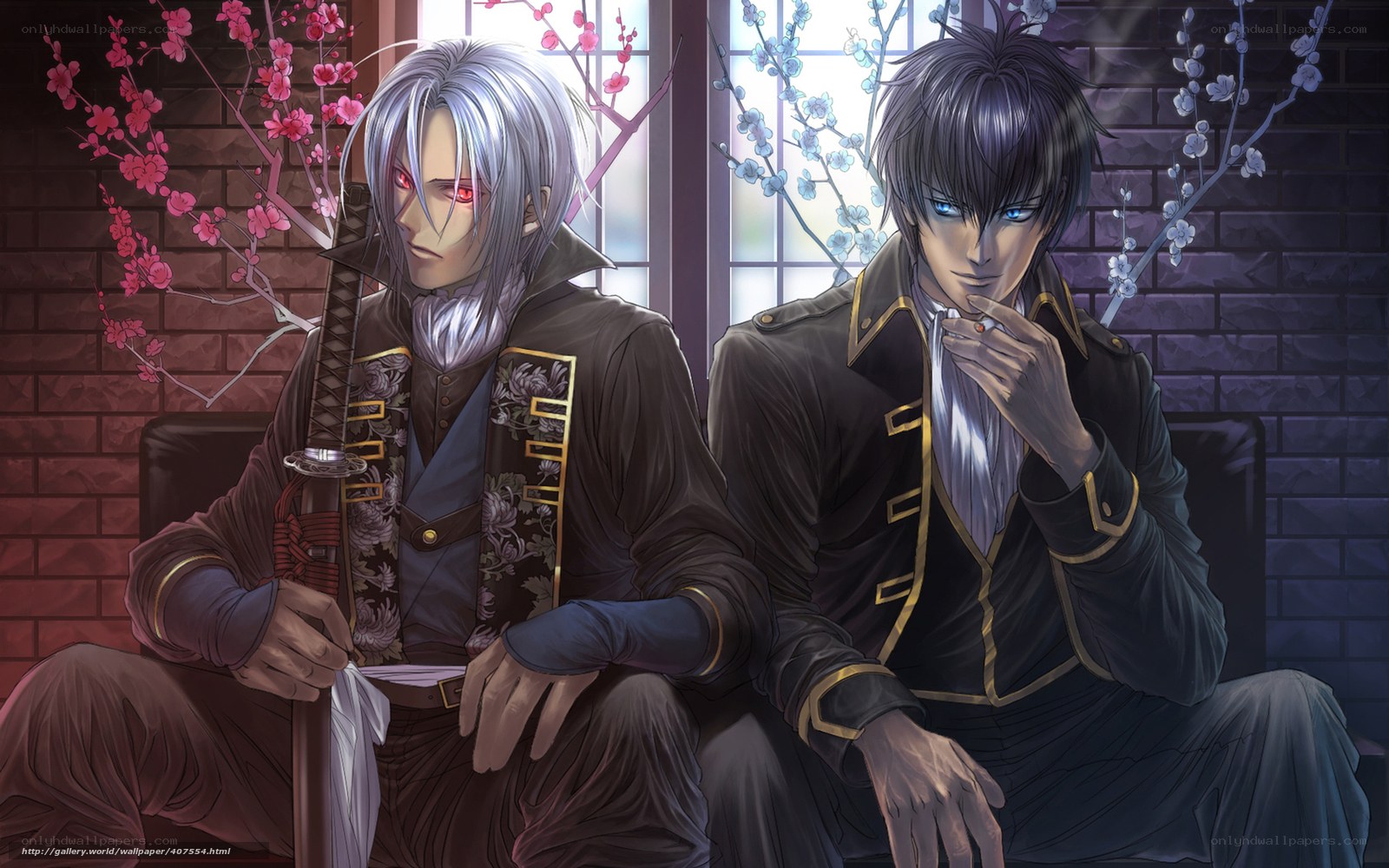 Two anime men with swords