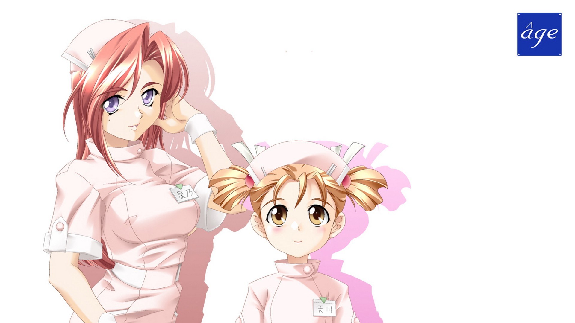 two anime nurses in uniform
