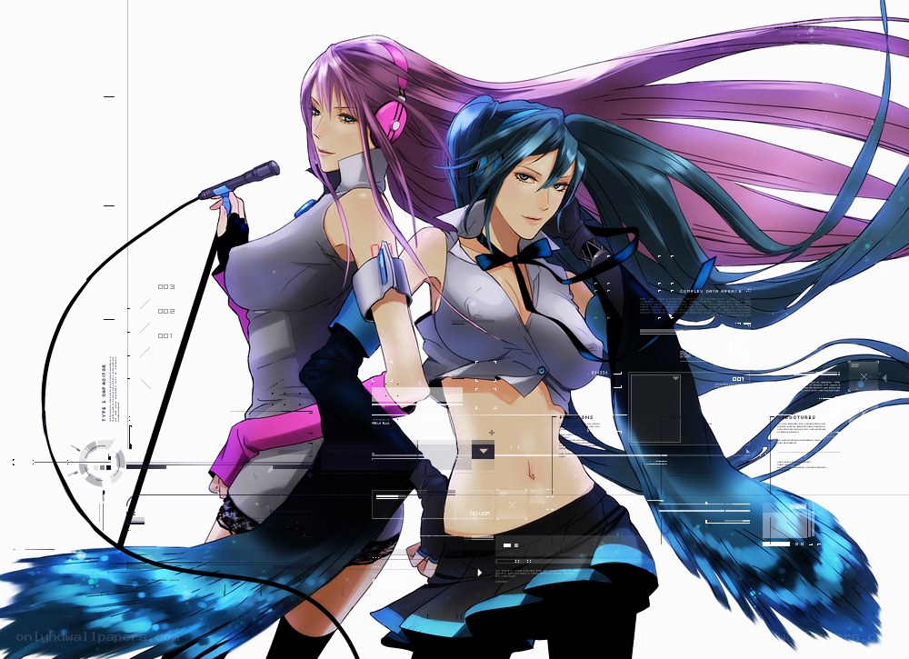 Two anime singers in performance