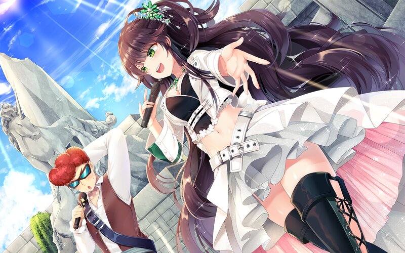 Two Anime Singers on Stage — Blue