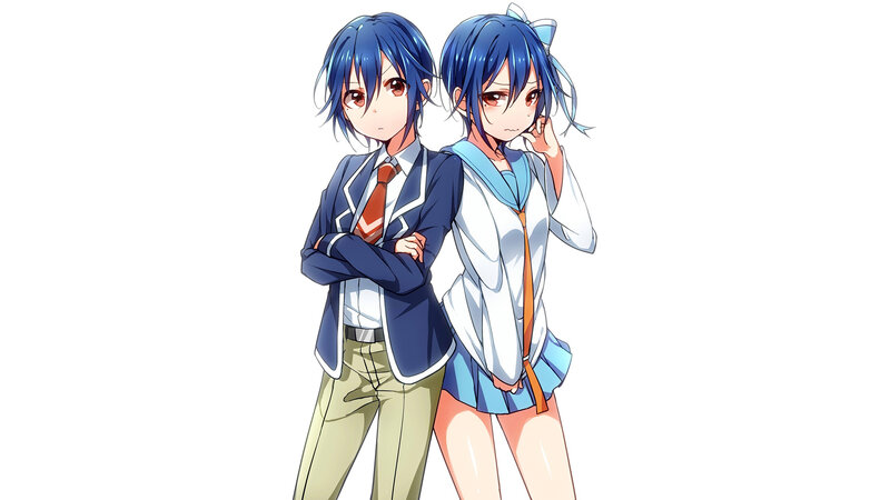 Two Anime Students — Blue, Neutral