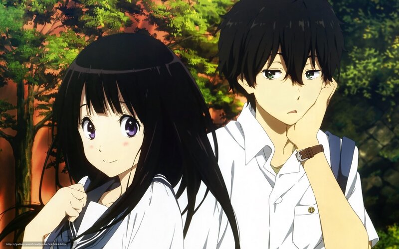 Two Anime Students — Green, Calm, Afternoon